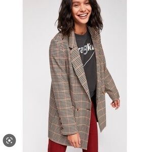 Free People Uptown Girl Houndstooth Blazer
